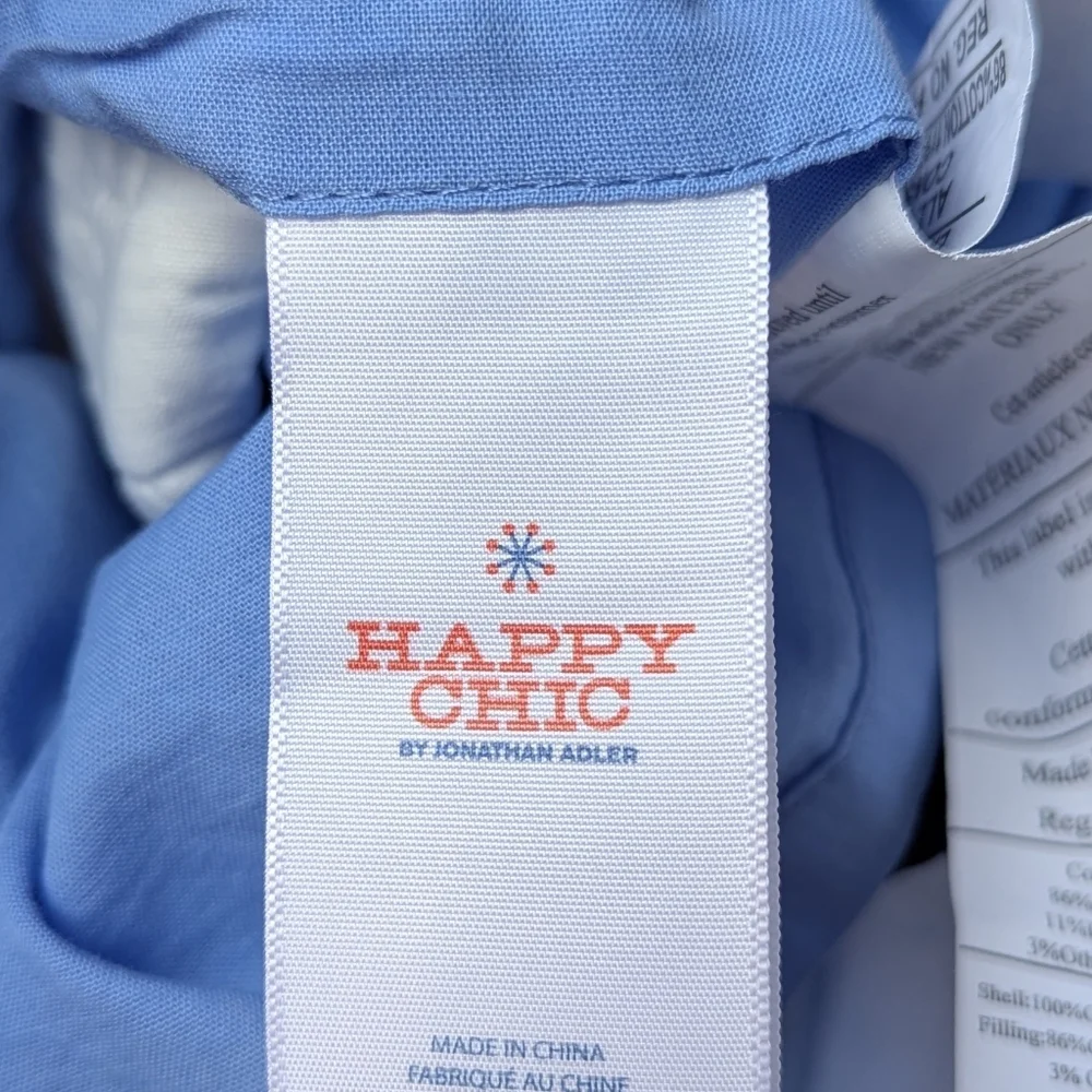 NWOT Jonathan Adler Happy Chic Blue Medallion Quilted Pillow Shams